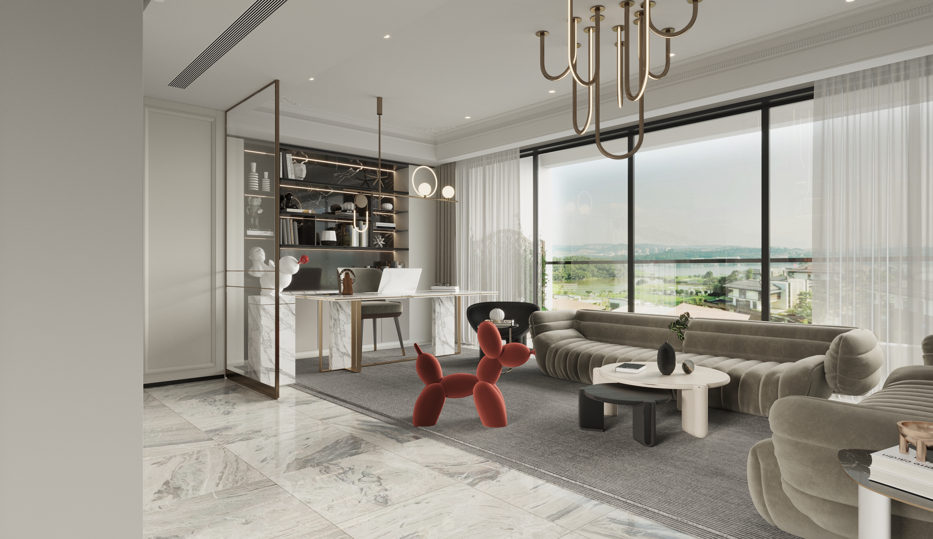 3D floor plan top view